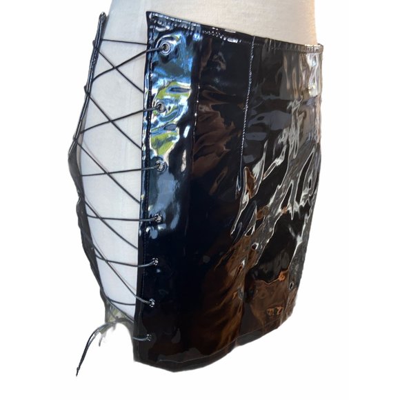 Danielle Guizio DG Devoiler Black Lace-Up Mini Skirt Women's X-Small - Picture 6 of 14